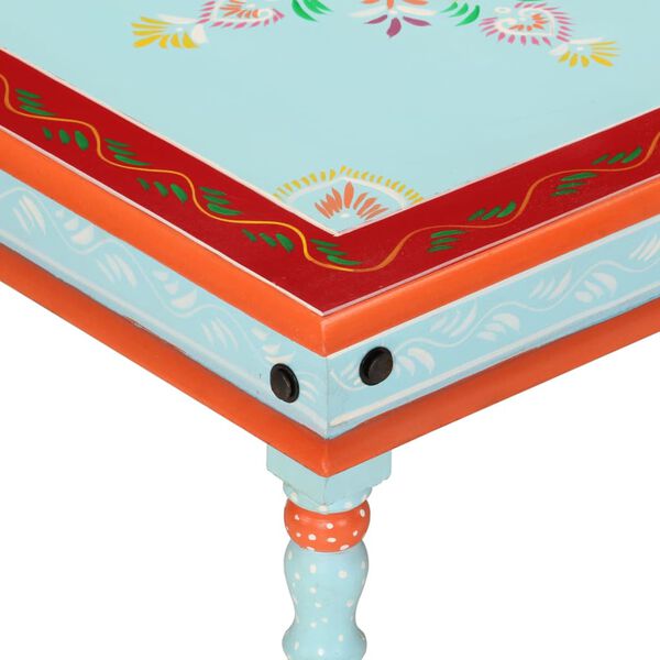vidaXL Coffee Table Blue Hand Painted Solid Wood Mango