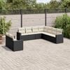 vidaXL 9 Piece Garden Sofa Set with Cushions Black Poly Rattan