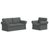 vidaXL Sofa 2 pcs Dark Grey 175 x 82 x 80 cm Fabric