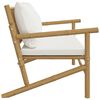 vidaXL Garden Bench with Cream White Cushions Bamboo
