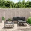 vidaXL 6 Piece Garden Lounge Set with Cushions Anthracite Poly Rattan