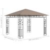 vidaXL Gazebo with Mosquito Net 3x3x2.73 m Taupe 180 g/m²
