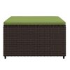 vidaXL Garden Footrest with Cushion Brown Poly Rattan