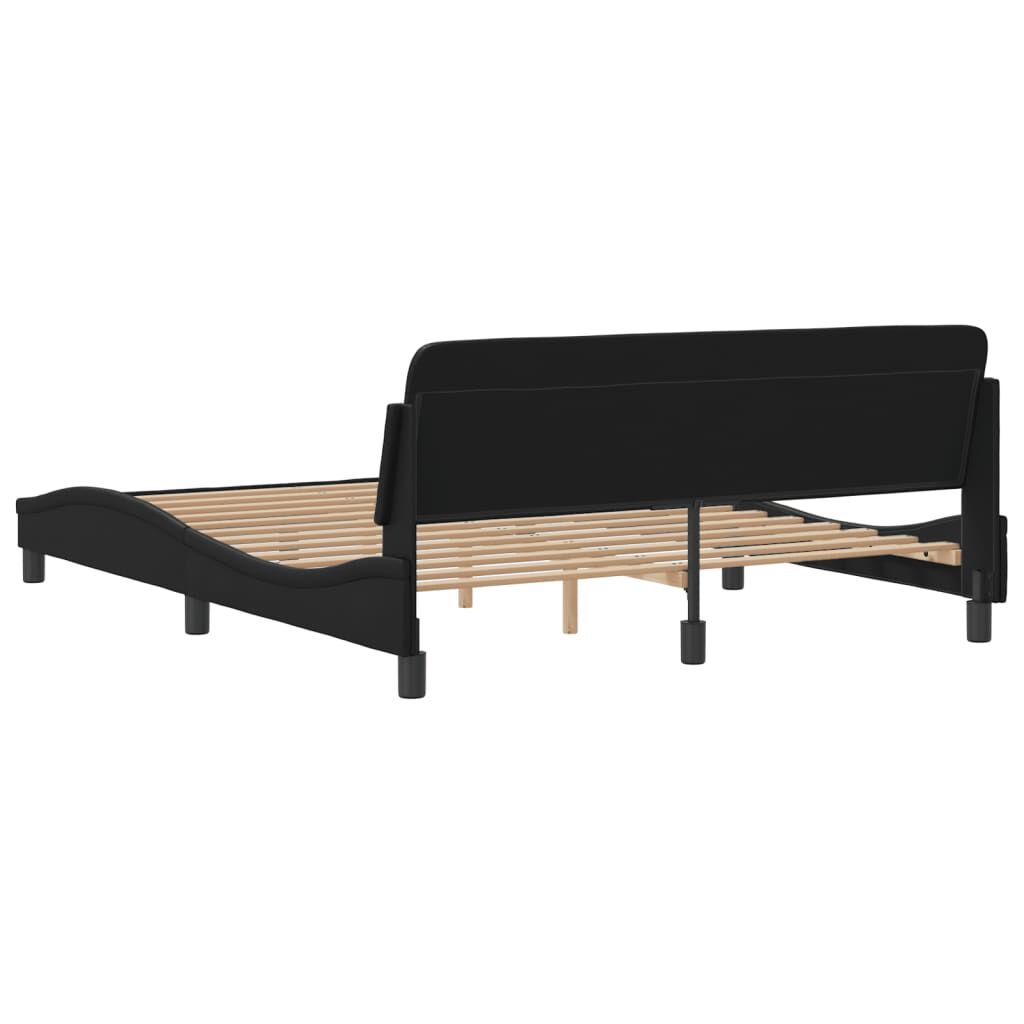 vidaXL Bed Frame without Mattress Black 152x203 cm Queen Faux Leather