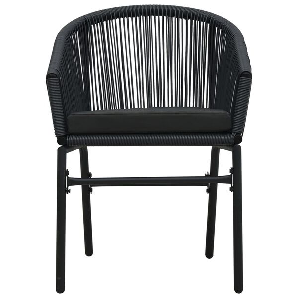 vidaXL 3 Piece Garden Dining Set Black