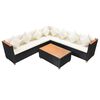vidaXL 5 Piece Garden Lounge Set with Cushions Poly Rattan Black