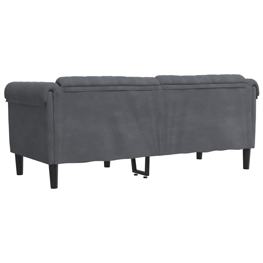 vidaXL Sofa 2-Seater Dark Grey Velvet