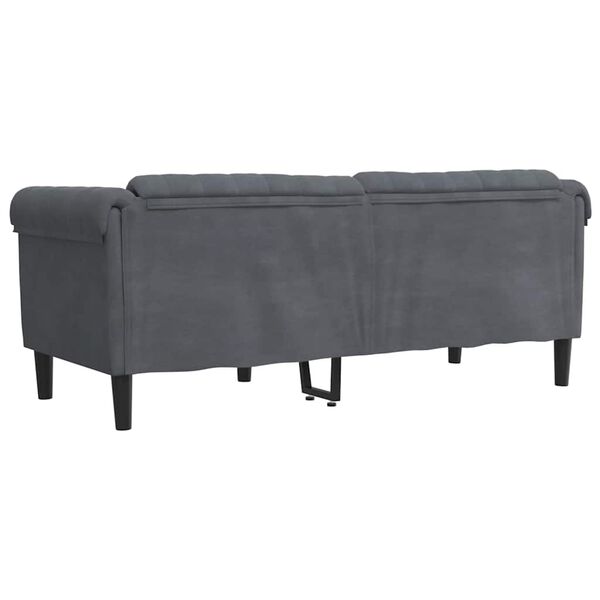 vidaXL Sofa 2-Seater Dark Grey Velvet