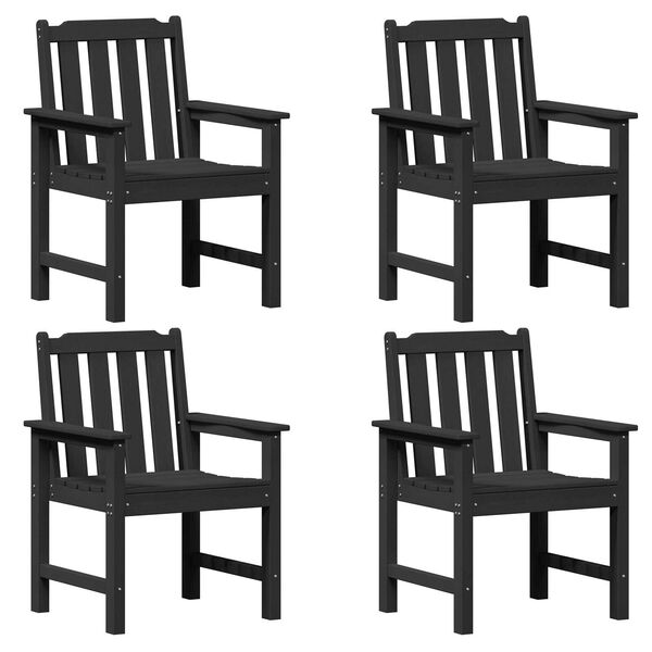 vidaXL Garden Dining Chairs 4 pcs Black 65,5x55,5x88 cm HDPE