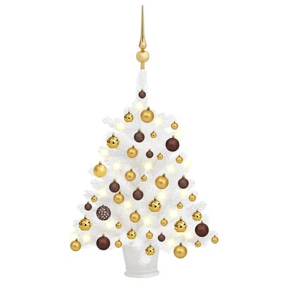 vidaXL Artificial Pre-lit Christmas Tree with Ball Set White 65 cm