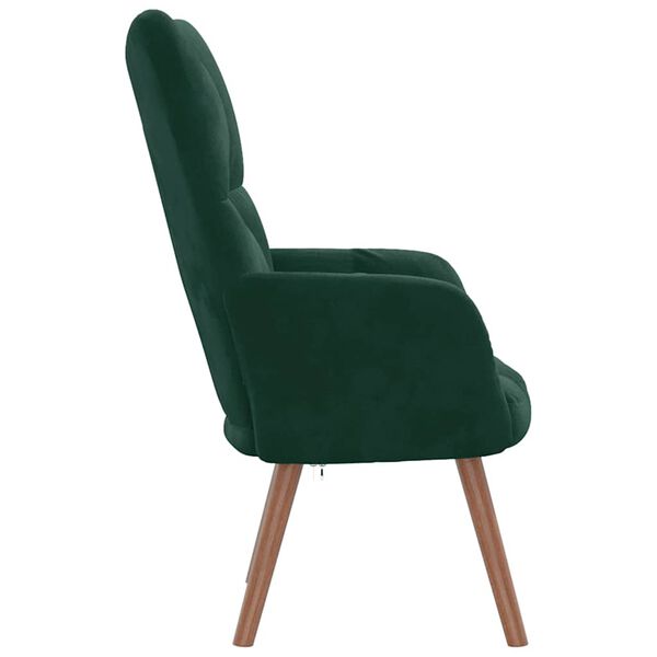 vidaXL Relaxing Chair Dark Green Velvet