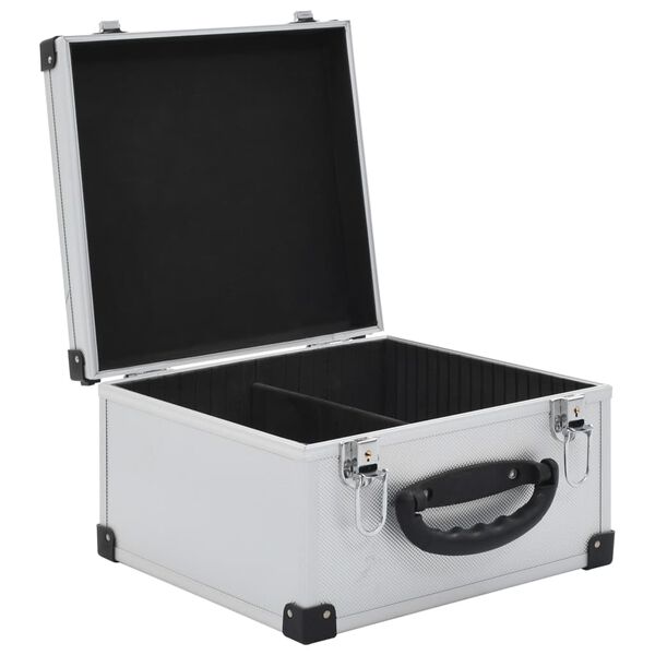 vidaXL CD Case for 40 CDs Aluminium ABS Silver