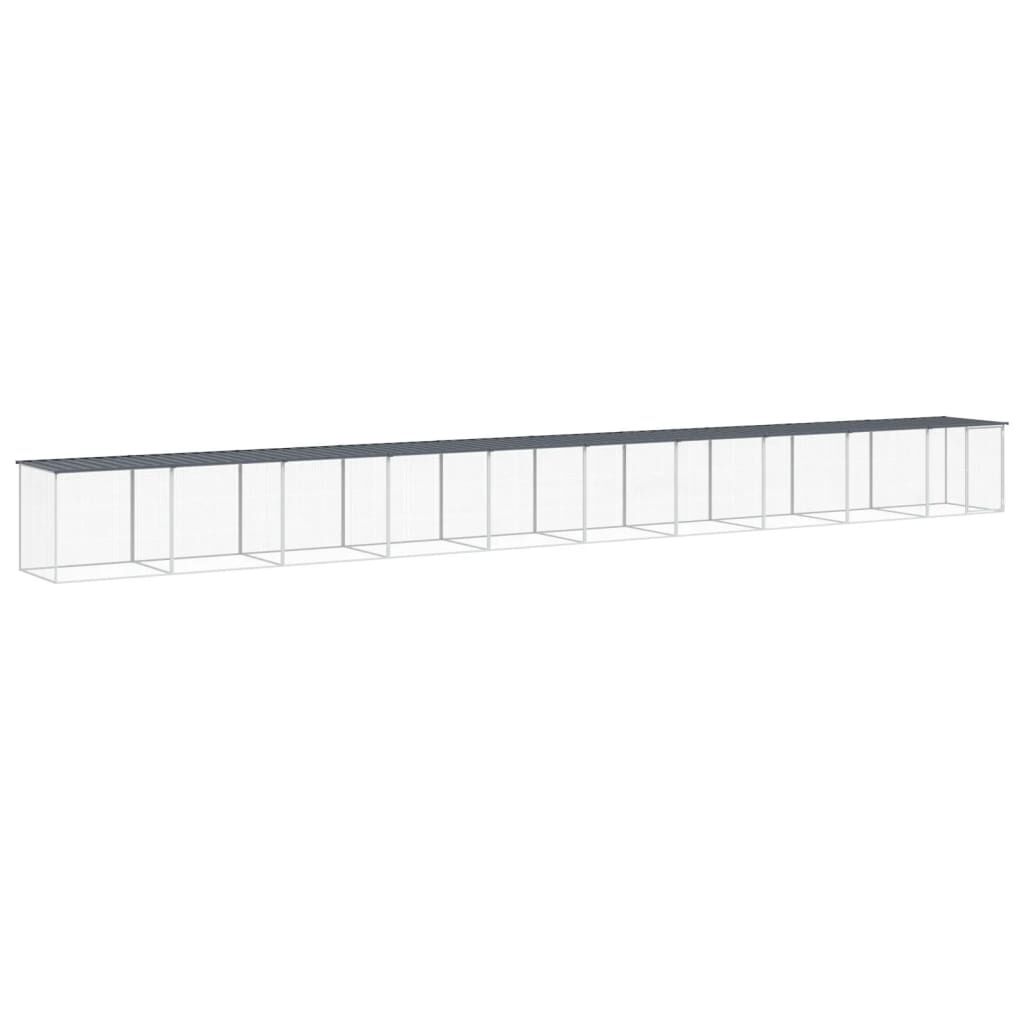 vidaXL Chicken Cage with Roof Anthracite 1003x98x90 cm Galvanised Steel