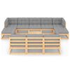 vidaXL 11 Piece Garden Lounge Set with Cushions Solid Pinewood