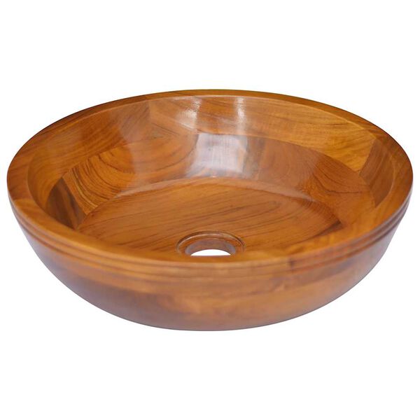 vidaXL Basin Solid Teak Wood &Phi;40x10 cm