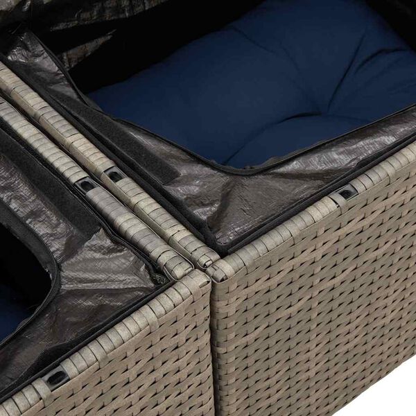 vidaXL 4 Piece Garden Sofa Set with Cushions Black Poly Rattan