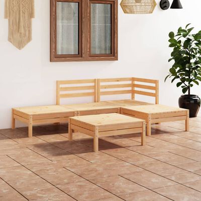 vidaXL 5 Piece Garden Lounge Set Solid Pinewood
