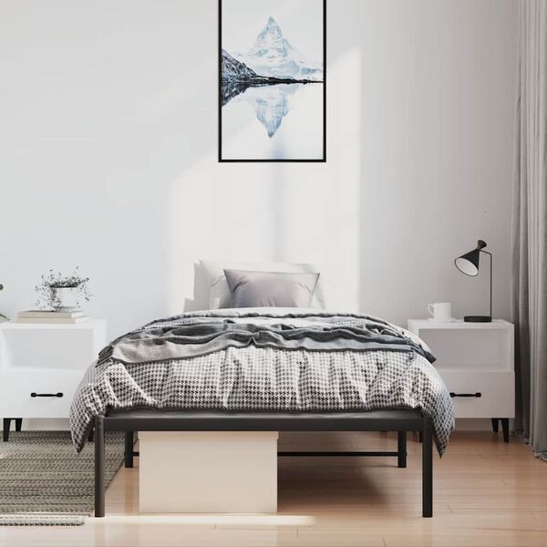 vidaXL Metal Bed Frame without Mattress Black 100x200cm