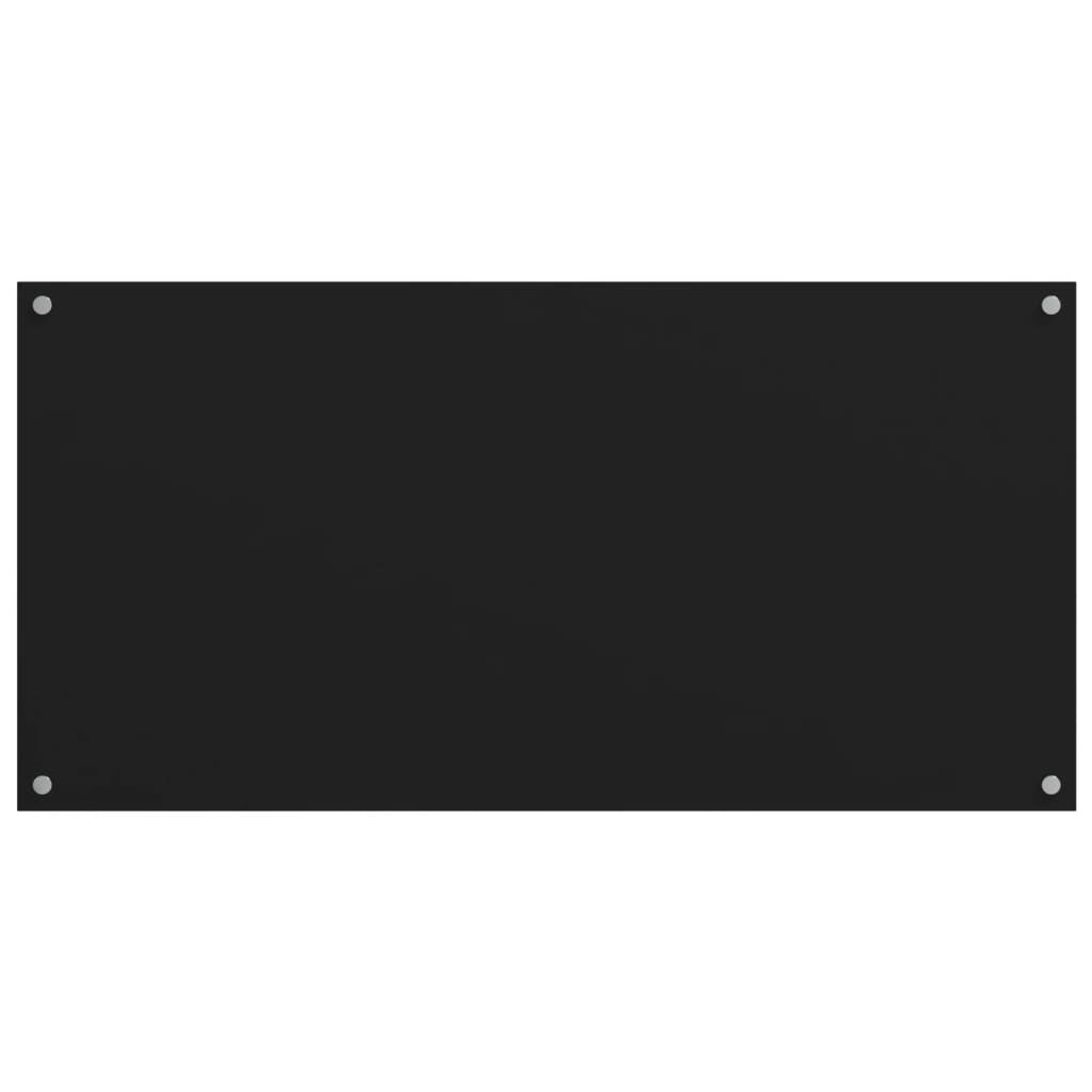 vidaXL Kitchen Backsplashes 2 pcs Black 80x40 cm Tempered Glass