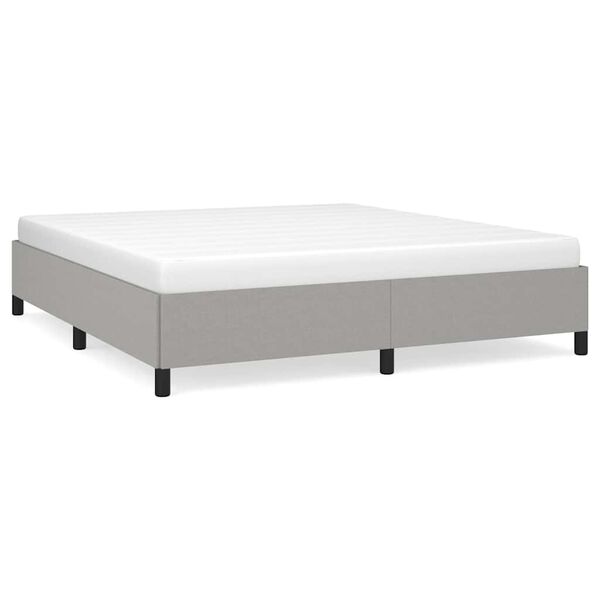 vidaXL Bed Frame without Mattress Light Grey California King Fabric