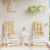 vidaXL Highback Chair Cushions 2 pcs Melange Beige 120x50x7 cm Fabric