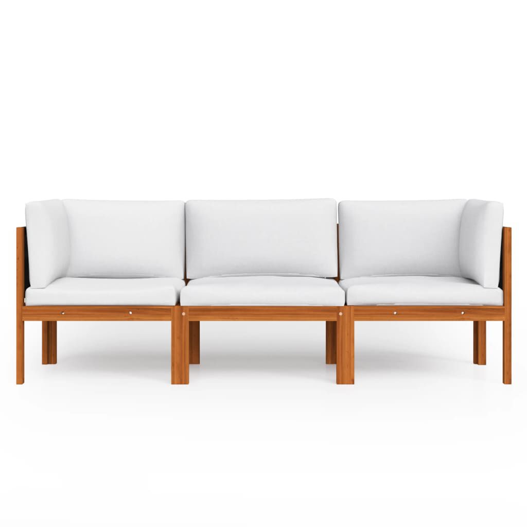 vidaXL 3-Seater Garden Sofa with Cushion Solid Acacia Wood