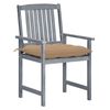 vidaXL Garden Chairs with Cushions 8 pcs Solid Acacia Wood Grey