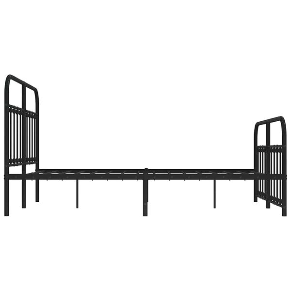 vidaXL Metal Bed Frame without Mattress with Footboard Black 150x200cm