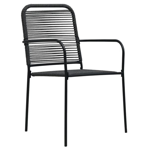 vidaXL 3 Piece Garden Dining Set Black Glass and Steel