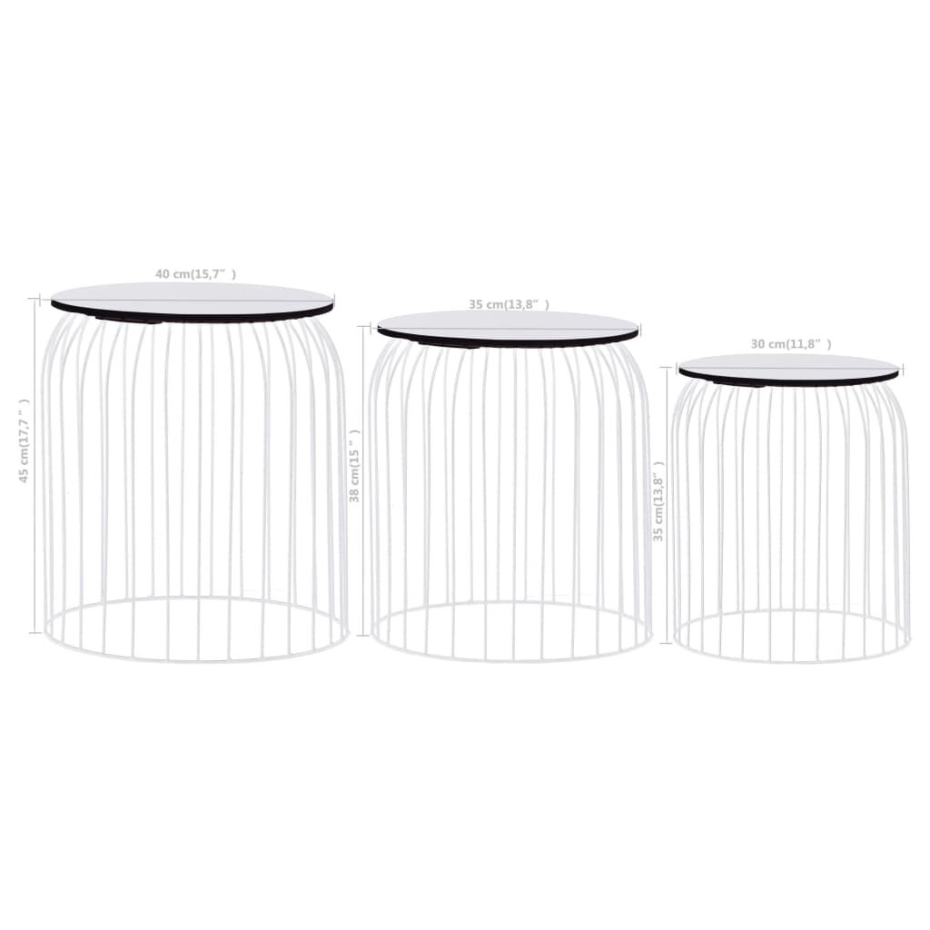 vidaXL Coffee Tables 3 pcs White