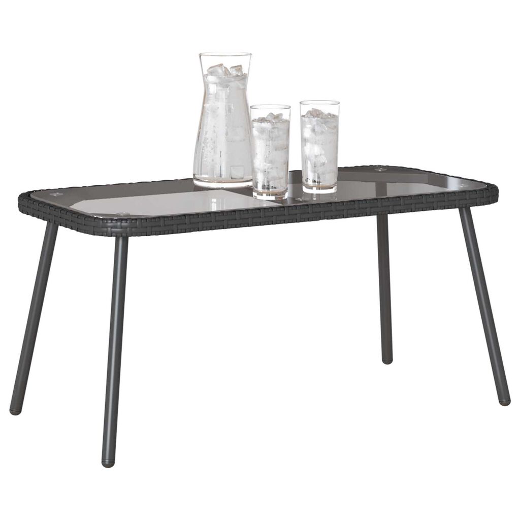 vidaXL Coffee Table Black 90x45x42 cm Poly Rattan