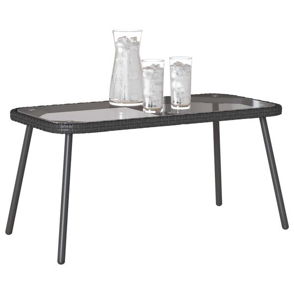 vidaXL Coffee Table Black 90x45x42 cm Poly Rattan