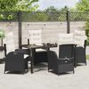 vidaXL Garden Dining Set with Cushion 5 pcs Black Poly Rattan