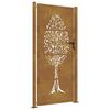 vidaXL Garden Gate 100x200 cm Corten Steel Tree Design