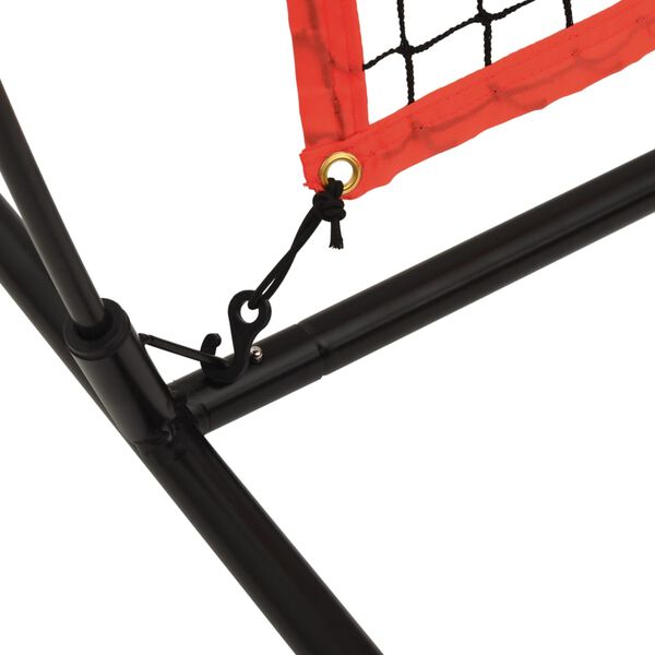 vidaXL Portable Baseball Net Black and Red 215x107x216 cm Polyester