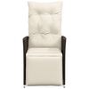 vidaXL Reclining Garden Chairs 2 pcs with Cushions Brown Poly Rattan