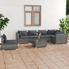 vidaXL 7 Piece Garden Lounge Set with Cushions Poly Rattan Grey