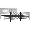 vidaXL Metal Bed Frame without Mattress with Footboard Black 150x200cm