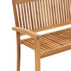 vidaXL Stacking Garden Bench with Cushion 128.5 cm Solid Teak Wood