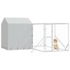 vidaXL Outdoor Dog Kennel with Roof Silver 4x4x2.5 m Galvanised Steel