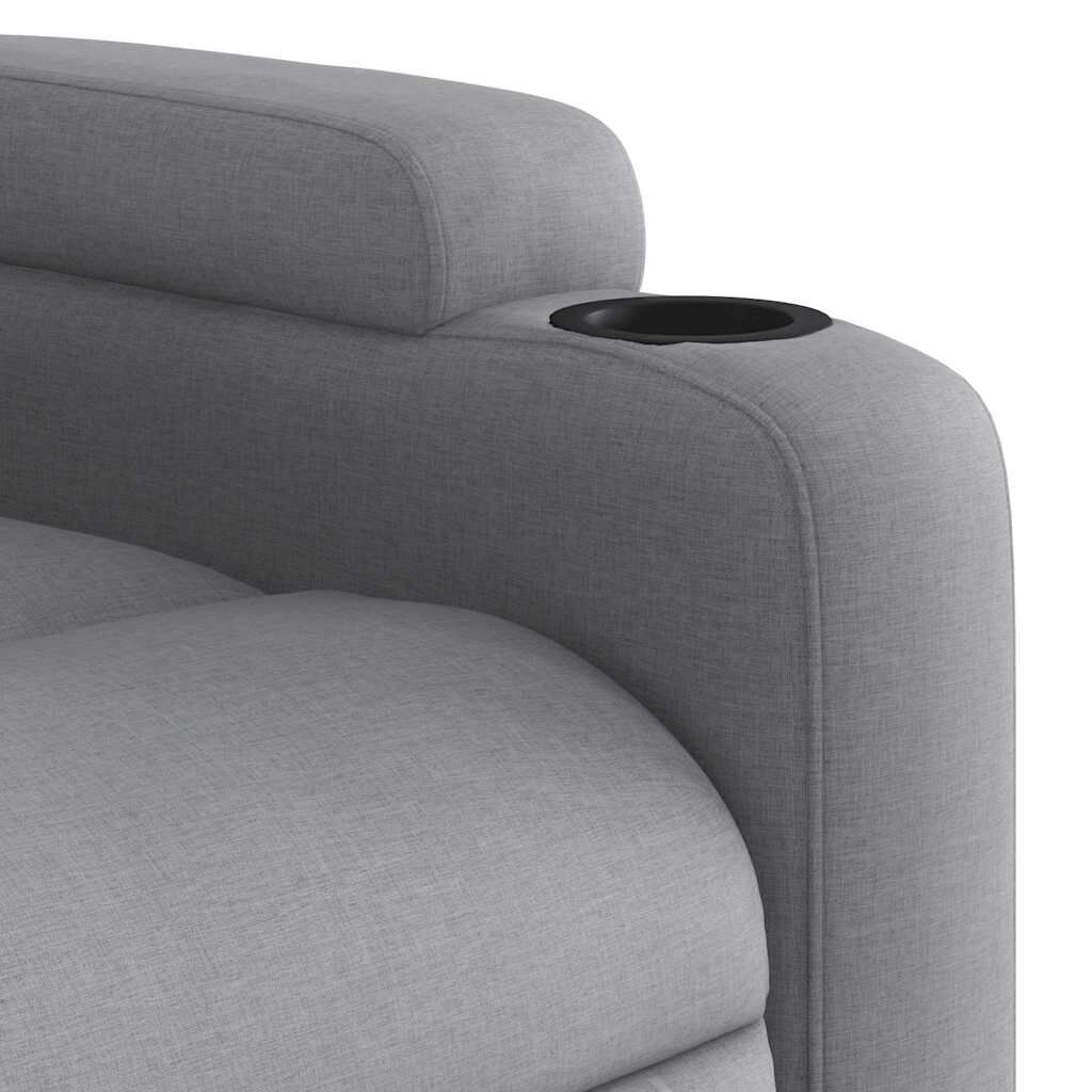 vidaXL Electric Stand up Massage Recliner Chair Light Grey Fabric