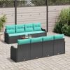 vidaXL Garden Sofa Set 9 pcs Black and turquoise