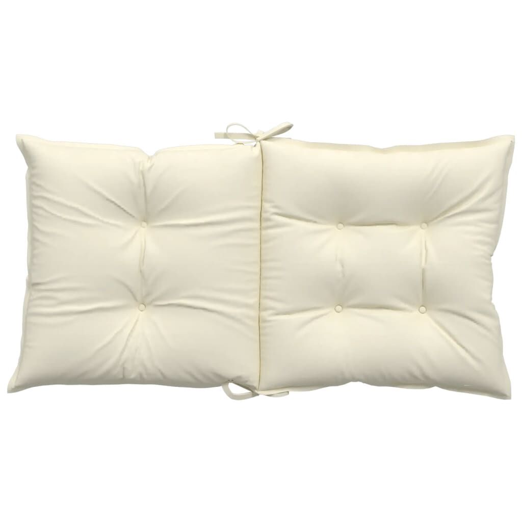 vidaXL Garden Lowback Chair Cushions 2 pcs Cream 100x50x7 cm Fabric