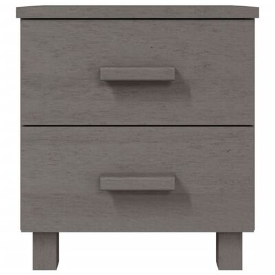 vidaXL Bedside Cabinets HAMAR 2 pcs Light Grey 40x35x44.5cm Solid Wood