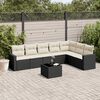 vidaXL 8 Piece Garden Sofa Set with Cushions Black Poly Rattan