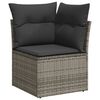 vidaXL 9 Piece Garden Sofa Set with Cushions Grey Poly Rattan