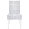 vidaXL Dining Chairs 6 pcs Light Brown Kubu Rattan and Mango Wood