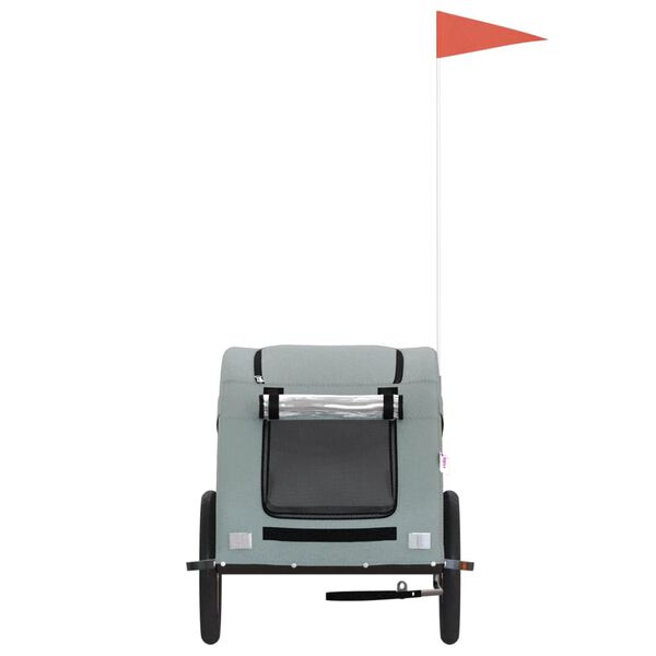 vidaXL Pet Bike Trailer Grey Oxford Fabric and Iron