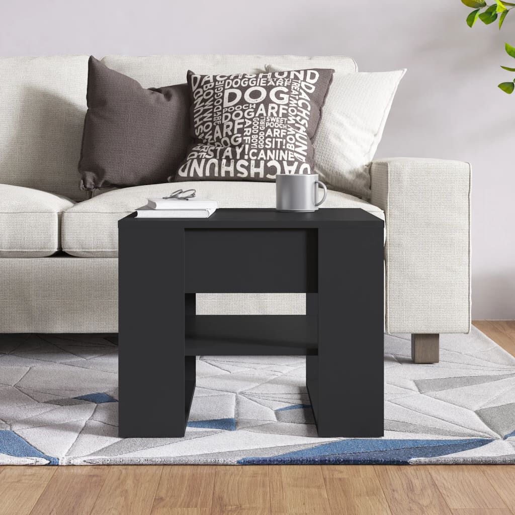 vidaXL Coffee Table Black 55.5x55x45 cm Engineered Wood