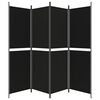 vidaXL 4-Panel Room Divider Black 200x180 cm Fabric